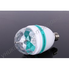 Вращающаяся светодиодная лампа (LED) E27 3Вт, 220В, 16 цветов, колба с мультигранной поверхностью